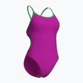 Strój pływacki jednoczęściowy damski Arena Lace Back Solid very fuchsia/team green 4
