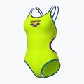 Strój pływacki jednoczęściowy damski arena One Double Cross Back One Piece artic lime/plum/blue cosmo 3