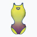 Strój pływacki jednoczęściowy damski arena One Shaded Print Tech One Back artic lime violetta multi/neon blue