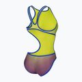 Strój pływacki jednoczęściowy damski arena One Shaded Print Tech One Back artic lime violetta multi/neon blue 4