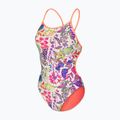 Strój pływacki jednoczęściowy damski arena Painting Lace Back multi/bright coral 3