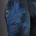 Legginsy treningowe męskie Venum Thunder Dragon Spats Black/Royal Blue 7