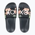 Klapki damskie ROXY Slippy II black/green print 2