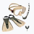 Zestaw do snorkelingu Aqualung Nabul Set beige/dark green