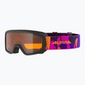 Gogle narciarskie dziecięce Alpina Piney black/ pink matt/ orange