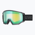 Gogle narciarskie UVEX Athletic FM black matt/mirror green/clear/lasergold lite 7