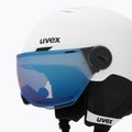 Kask narciarski dziecięcy UVEX Rocket Visor Jr white/black matt/mirror blue/smoke 7
