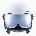 Kask narciarski dziecięcy UVEX Rocket Visor Jr white/black matt/mirror blue/smoke 2