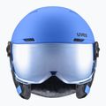 Kask narciarski dziecięcy UVEX Rocket Visor Jr blue matt/mirror blue/smoke