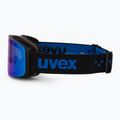 Gogle narciarskie dziecięce UVEX Pwdr FM black matt/mirror blue smoke clear 4