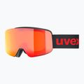 Gogle narciarskie dziecięce UVEX Pwdr FM black matt/mirror red orange clear
