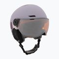 Kask narciarski dziecięcy UVEX Rocket Visor Jr cool lavender abstract matt/mirrorsilver/lasergold