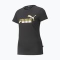 Koszulka damska PUMA ESS+ Metallic Logo Tee puma black/gold foll 4