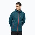Bluza trekkingowa męska Jack Wolfskin Hydro Grid Hooded FZ blue coral