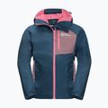 Kurtka przeciwdeszczowa dziecięca Jack Wolfskin Active Hike dark blue/purple 5