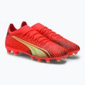 Buty piłkarskie męskie PUMA Ultra Match FG/AG fiery coral/fizzy light/puma black 4