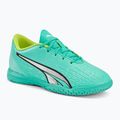 Buty piłkarskie dziecięce PUMA Ultra Play IT electric peppermint/puma white/fast yellow