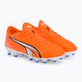 Buty piłkarskie dziecięce PUMA Ultra Play FG/AG ultra orange/puma white/blue glimmer 4