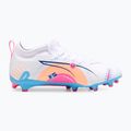 Buty piłkarskie dziecięce PUMA Ultra 5 Match Vol. Up FG/AG Jr puma white/luminous blue 3