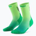 Skarpety kompresyjne damskie CEP Run Edt. Gradient Mid Cut Compression 5.0 green/lime fade