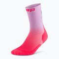 Skarpety kompresyjne męskie CEP Run Edt. Gradient Mid Cut Compression 5.0 pink/lilac fade 2