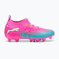 Buty piłkarskie dziecięce PUMA Future 9 Match FG/AG Jr poison pink/puma wht/sun stream/bright aqua/puma blk