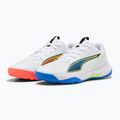 Buty do piłki ręcznej dziecięce PUMA Accelerate 4 Game On Jr puma white/glowing red/ultra blue 11