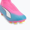 Buty piłkarskie dziecięce PUMA Ultra 6 Match+ LL FG/AG Jr poison pink/puma wht/sun stream/bright aqua/puma blk 7