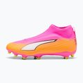 Buty piłkarskie dziecięce PUMA Ultra 6 Match+ LL FG/AG Jr poison pink/puma wht/sun stream/bright aqua/puma blk