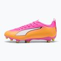 Buty piłkarskie dziecięce PUMA Ultra 6 Play FG/AG Jr poison pink/puma wht/sun stream/bright aqua/puma blk