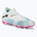 Buty piłkarskie dziecięce PUMA Future 7 Match FG/AG puma white/puma black/poison pink