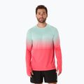 Longsleeve do biegania męski ASICS Seamless coral reef/oasis green