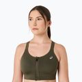 Biustonosz treningowy ASICS Road Combination Zip dark olive 5