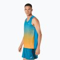 Koszulka do biegania męska ASICS Road Fade Singlet aegean blue/yamabuki 4