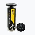 Piłki do squasha Dunlop Pro 2 yellow dots 3 szt. black