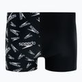 Bokserki pływackie męskie Speedo Allover V-Cut Aquashort black/white 2