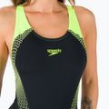 Strój pływacki jednoczęściowy damski Speedo Placement Laneback black/yellow 4