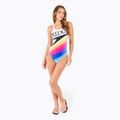 Strój pływacki jednoczęściowy damski Speedo Retro Placement Medalist white/black 2