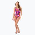 Strój pływacki jednoczęściowy damski Speedo Allover U-Back leaf true navy/fluo pink/salso 5