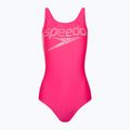 Strój pływacki jednoczęściowy damski Speedo Logo Deep U-Back fluo pink