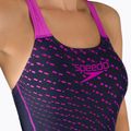 Strój pływacki jednoczęściowy damski Speedo Medley Logo Medalist true navy/neon orchid 4