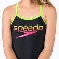 Strój pływacki jednoczęściowy dziecięcy Speedo Placement Thinstrap Muscleback black/atomic lime 4