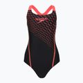 Strój pływacki jednoczęściowy dziecięcy Speedo Medley Logo Medalist black/siren red