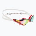 Okulary do pływania Speedo Fastskin Pure Focus Mirror white/phoenix red/usa charcoal