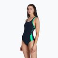 Strój pływacki jednoczęściowy damski Speedo Boom Logo Splice Muscleback true navy/fake green 6