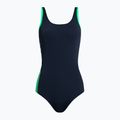 Strój pływacki jednoczęściowy damski Speedo Boom Logo Splice Muscleback true navy/fake green