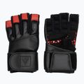 Rękawiczki treningowe RDX L4 Finger Weightlifting Leather red/black