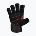 Rękawiczki treningowe RDX L4 Finger Weightlifting Leather red/black 4