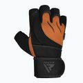 Rękawiczki treningowe RDX L4 Open Finger Micro Plus Gym tan/black 2