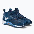 Buty do siatkówki męskie Mizuno Wave Momentum 2 Mid dark denim/white/scarlet ibis 4